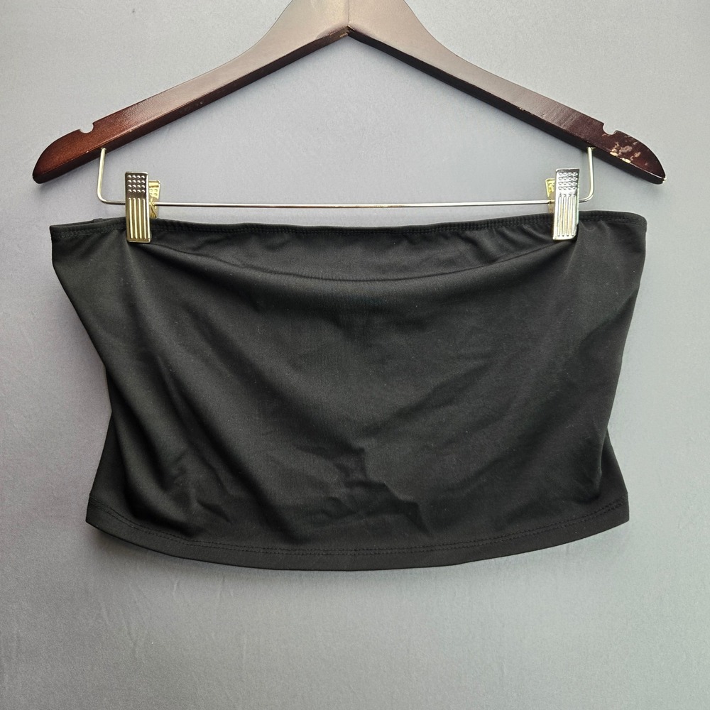 SHEIN Tube Top Strapless Crop Tank Size L Black Stretchy Minimalist Basic
